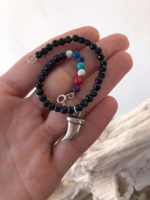 Pulseira Turmalina Negra e Dente