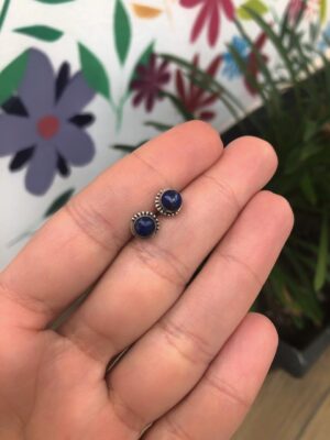 Brinco de Pedra Natural Lapis Lazuli