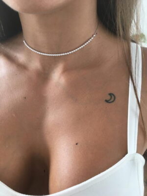 Choker de Bolinhas Prata Clara
