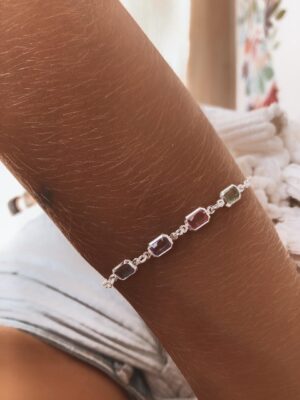 Pulseira com Zircônias Coloridas