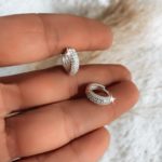 Argola Três Filetes Arredondada Cravejada Raio 1.2