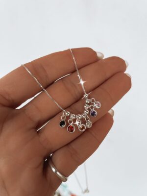 Gargantilha Bolinhas e Zircônias Coloridas