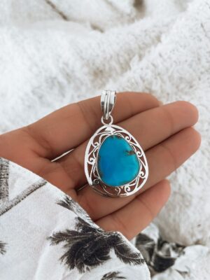 Pingente Rayra Pedra Turquesa