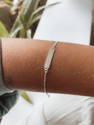 Pulseira Infantil Elo Grumet com Plaquinha