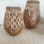 Luminária De Chão Tikuna Em Fibra De Arumã Cru M