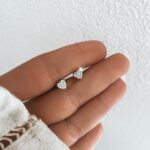 Brinco Heart Cravejado Mini Com Ródio