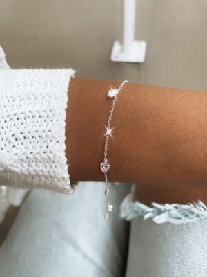 Pulseira Grumet Heart Com Zircônias