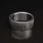 Anel Texture Aço Prata Key - Imagem 2