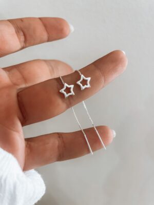Brinco Fio Estrela Vazada