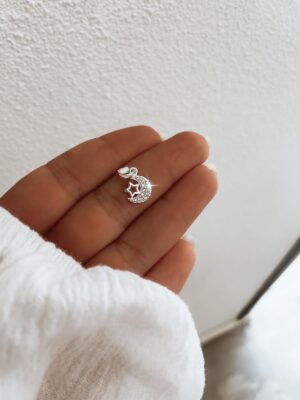 Pingente Lua Cravejada Com Estrela