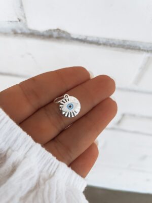 Pingente Medalha Olho Grego Detalhado