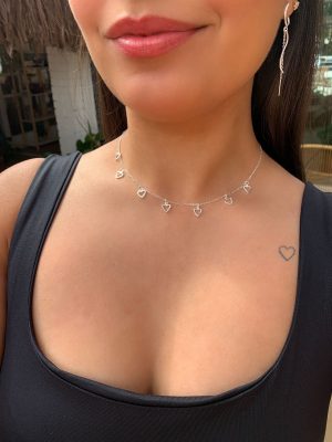 Choker Corações Vazados
