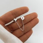 Corrente De Segurança Com Coração Liso Prata Branca P