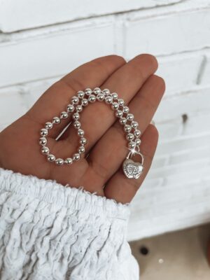 Pulseira Bolinhas Com Fecho Cadeado