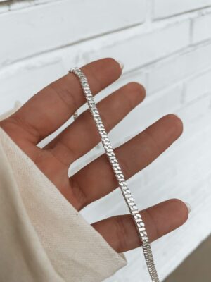 Pulseira Elo Dolár Prata Branca