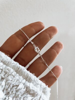 Tornozeleira Veneziana Com Zircônia Oval