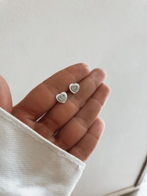 Brinco Coração Chapado Com Zirconias Inspiração Pandora