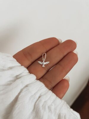 Pingente Espírito Santo Pequeno Prata Branca