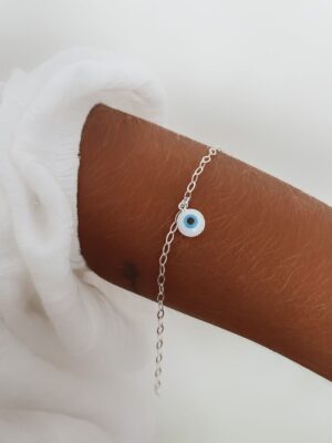 Pulseira Grumet Olho Grego Com Borda Detalhada