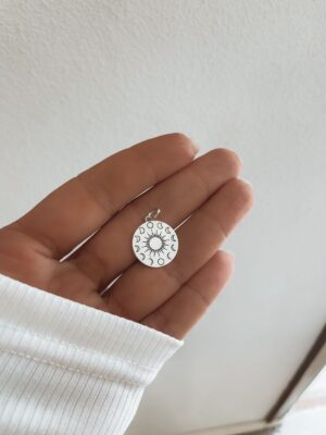 Pingente Medalha Fases da Lua Oxidado
