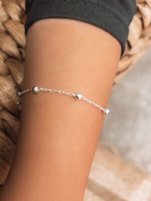 Pulseira Infantil Elo Grumet Com Bolinhas Espaçadas