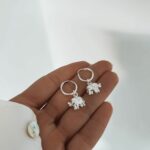 Argola 1.4 Com Elefante Indiano Prata Branca