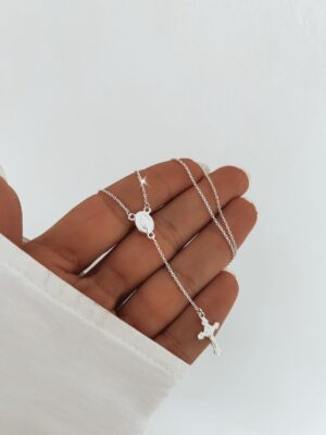 Gargantilha Terço Nossa Senhora Com Cruz
