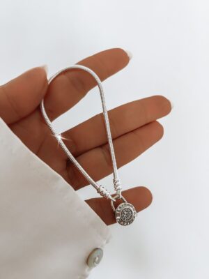 Pulseira Inspiração Pandora Fecho Cadeado Cravejado
