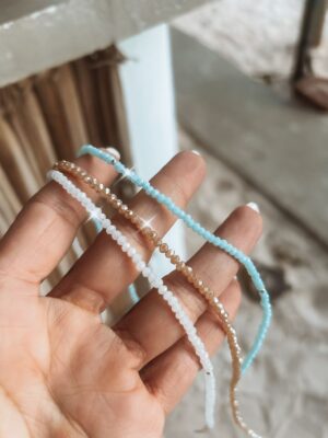 Choker Miçangas Importadas Com Bolinha De Prata