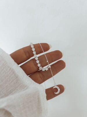 Gargantilha Estrelas E Lua Cravejada