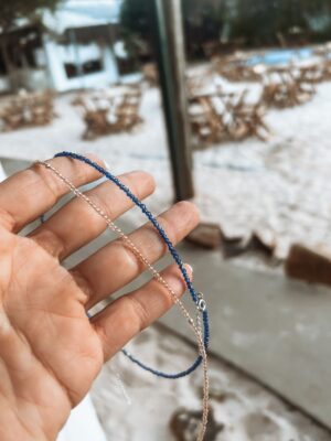 Choker Miçangas Importadas Com Bolinha De Prata 0.2