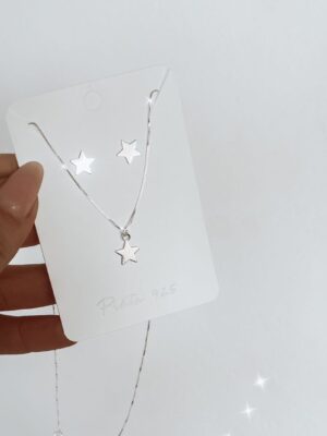 Kit De Brincos Com Corrente E Pingente De Estrela