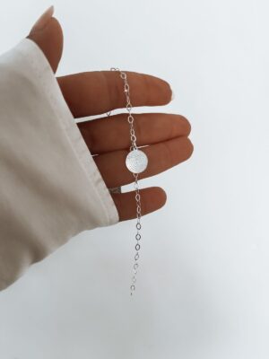 Pulseira Elo Grumet Com Medalha Pai Nosso