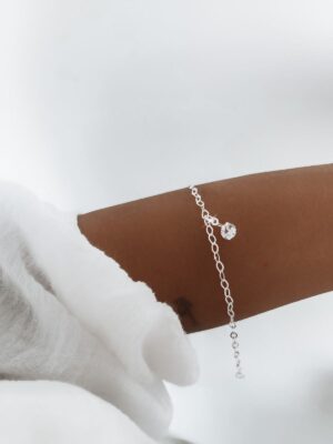 Pulseira Elo Grumet Com Ponto De Luz Pendurado