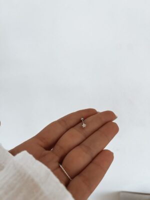 Piercing Estrela Com Zircônia