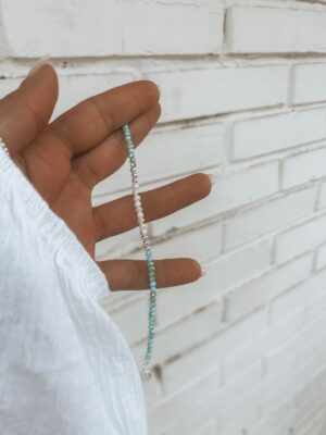 Pulseira Miçangas Importadas Com Pérola E Prata