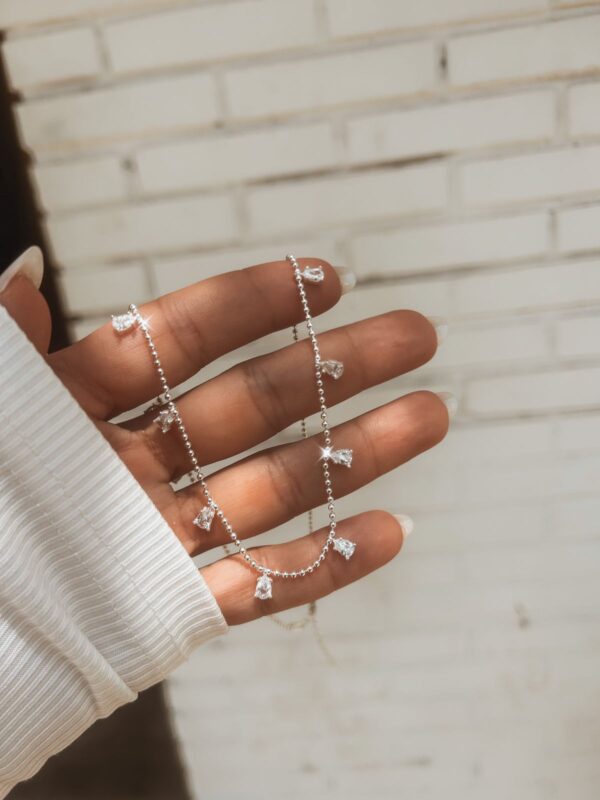 Choker Bolinhas Com Zircônias Peduradas - Imagem 1