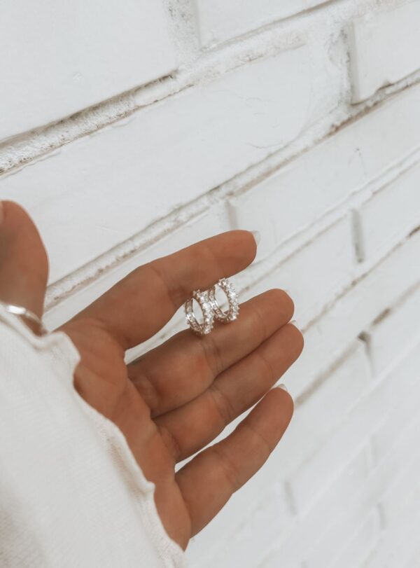 Argola Trava  Shine Cravejada - Imagem 1