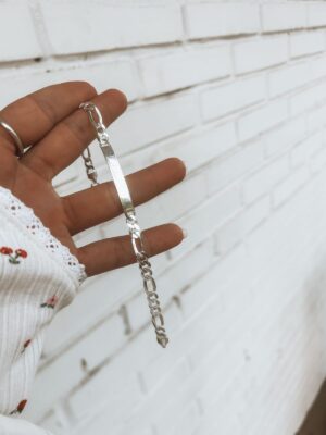 Pulseira Plaquinha Elo Três por Um