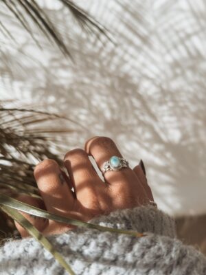 Anel Boho Com Cristal Larimar