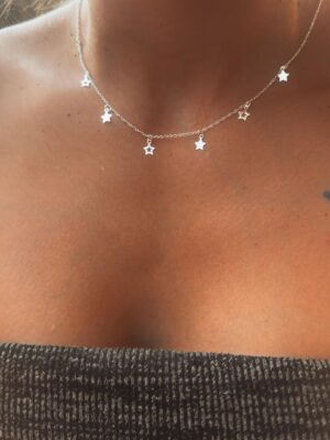Choker Estrelas Vazadas E Chapadas