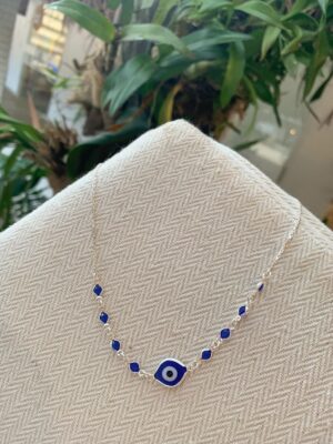 Choker Olho Grego Com Zircônias Azuis