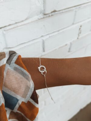 Pulseira Dois Elos Com Zircônia Inspiração Pandora