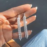 Brinco Chuva De Zircônias Retangulares