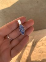 Bobby Pin Gold Com Cianita Azul