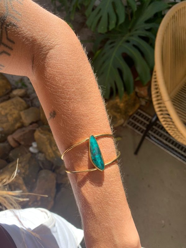 Bracelete Gold Vazado Com Malaquita - Imagem 2