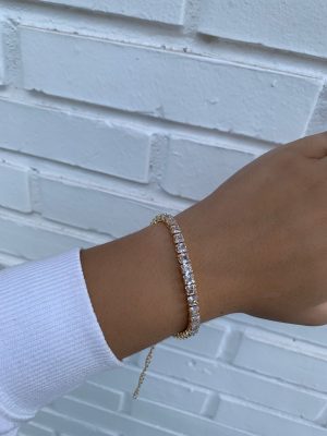 Pulseira Gold Riviera Com Zircônias