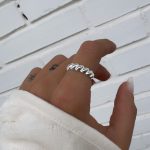 Anel Torcido Bubble Prata Branca