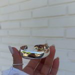 Bracelete Regulável Grosso Prata Branca