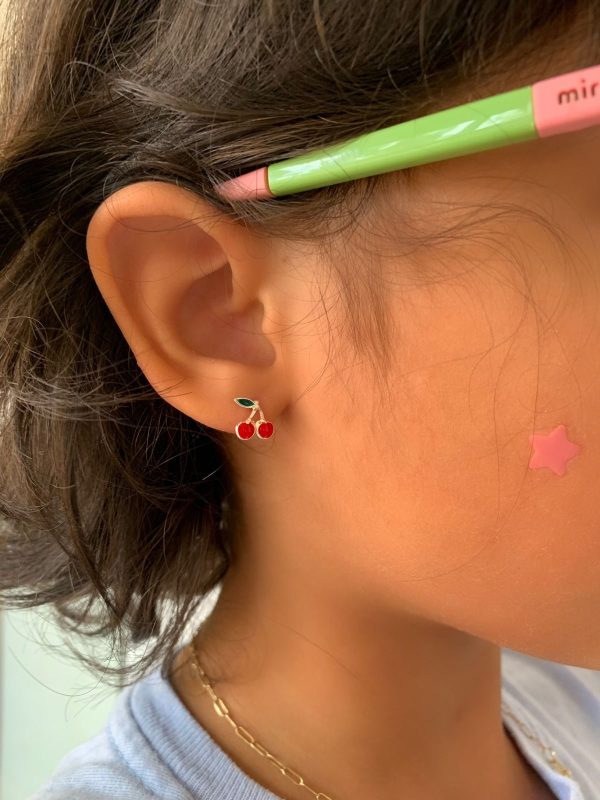 Brinco Cereja Tarraxa Baby - Imagem 1